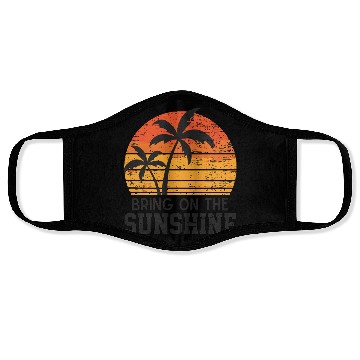Discover Sunset Palm Tree Beach Scene Face Masks