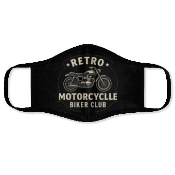 Discover Retro Motorcycle Biker Club Emblem Face Masks