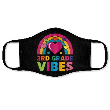 Discover Colorful Heart Rainbow 3rd Grade Vibes Face Masks