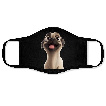 Discover Playful Pug Cartoon Design Face Masks