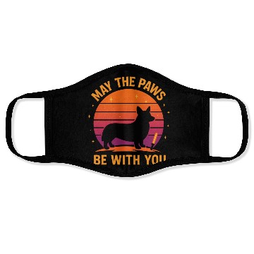 Discover May the Paws Be With You Retro Corgi Face Masks