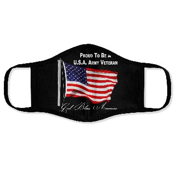 Discover Proud To Be A US Army Veteran Face Masks