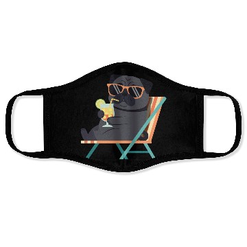 Discover Chill Pug with Sunglasses and Lemonade Face Masks