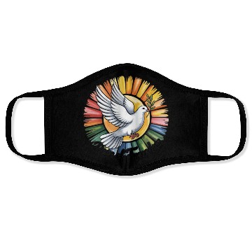 Discover Peaceful Dove with Olive Branch Design Face Masks