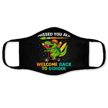 Discover Missed You Welcome Back to School Funny Dinosaur Face Masks