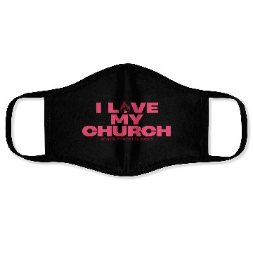 Discover Love my Church fuchsia Face Masks