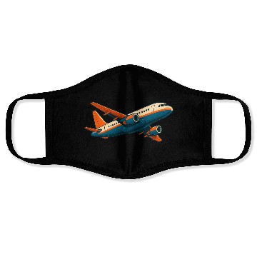 Discover Vivid Flight Path Airplane Design Face Masks