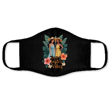 Discover Tropical Sister Vibes Illustration Face Masks