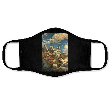 Discover Relaxing Skeleton in Flower Field Face Masks