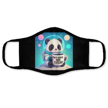 Discover Space Panda Coffee – Pastel Astronaut Art Face Masks