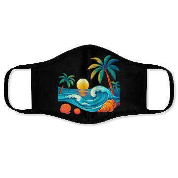 Discover Tropical Sunset Beach Vibes Face Masks