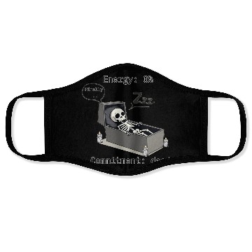 Discover Sleepy Energy 0% – Funny Skeleton Coffin Meme Face Masks