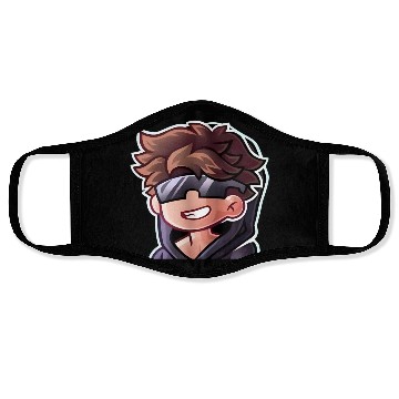 Discover Cool Gamer Boy Logo – Fun Cartoon Avatar for Merch Face Masks