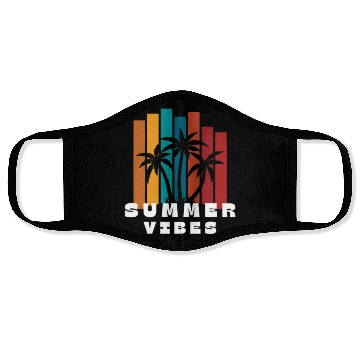 Discover Sunset Palm Summer Vibes Design Face Masks