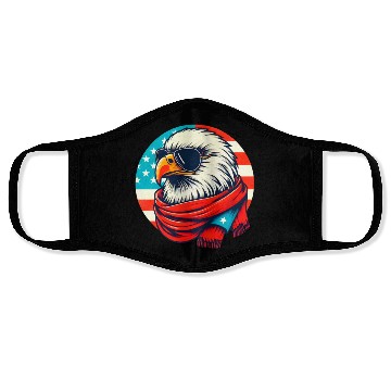 Discover Patriotic Eagle with Sunglasses and Scarf Face Masks