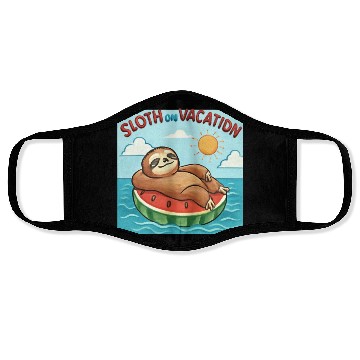 Discover Sloth on Vacation – Watermelon Pool Float Face Masks