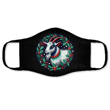 Discover Festive Yule Goat Nordic Holiday Design Face Masks