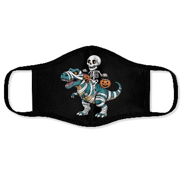 Discover Skeleton Riding Mummy Dinosaur Funny Halloween Face Masks
