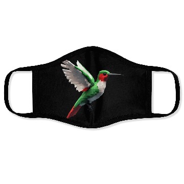Discover Pixelated Red & Green hummingbird Face Masks