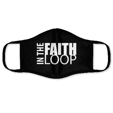 Discover Faith Loop Inspirational Design - White Typography Face Masks