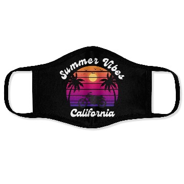 Discover Sunset Motorcycle in California Face Masks