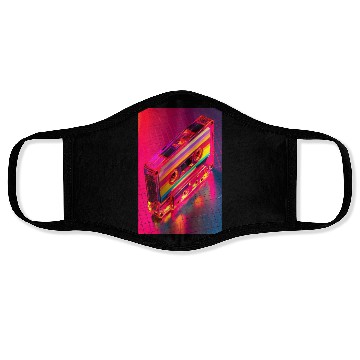 Discover Neon Rainbow Cassette Tape Face Masks