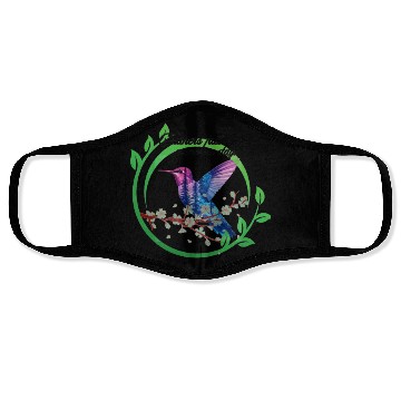 Discover Vibrant Hummingbird and Blossoms Design Face Masks