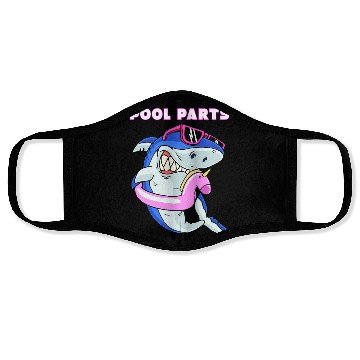 Discover Pool Party Squad Unicorn Shark Birthday Face Masks