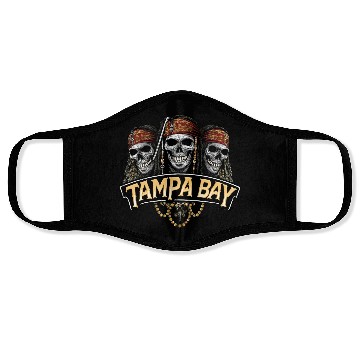 Discover Pirate Skull with Tampa Bay Banner Face Masks