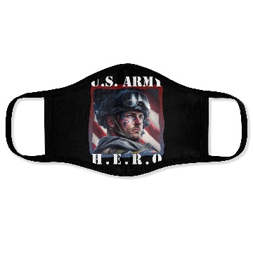 Discover US Army Hero American Soldier Patriotic Apparel Face Masks