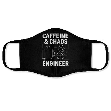 Discover Caffeine & Chaos Engineer - Funny Coffee Tech Gift Face Masks