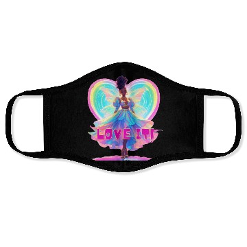 Discover Rainbow Fairy Heart Illustration Face Masks
