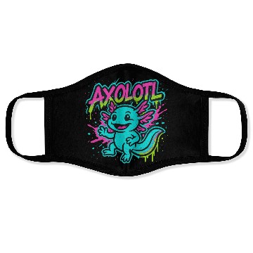 Discover Street Art Style Axolotl Face Masks