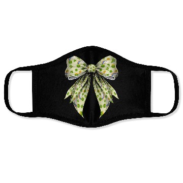 Discover Coquette Bow St Patricks Day Shamrock Pattern Face Masks