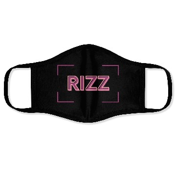 Discover Neon RIZZ Retro Typography Design Face Masks