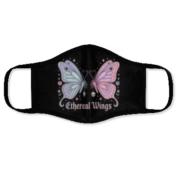 Discover Pastel Goth Two Butterflies Aesthetic Gothic Desig Face Masks