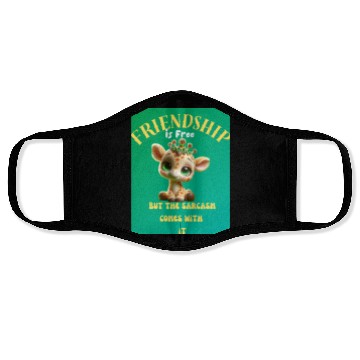 Discover Whimsical Friendshippissed Giraffe Illustration Face Masks