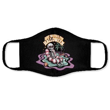 Discover Chill Skeleton Halloween Vibes Face Masks