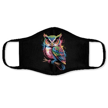 Discover Colorful Owl With Colorful Details Face Masks