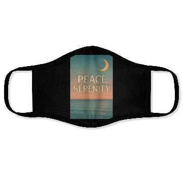 Discover Peace Serenity Vintage Ocean Aesthetic Art Face Masks
