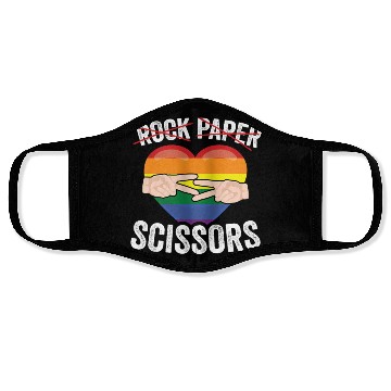 Discover Funny Rock Paper Scissors LGBTQ LGBT Community Face Masks