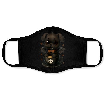 Discover Cute Bat Puppy Coffee Mug Design Face Masks
