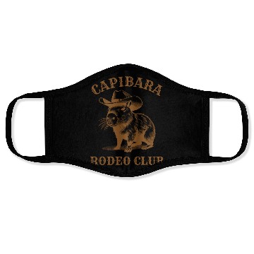 Discover Capybara Rodeo Club Design Face Masks