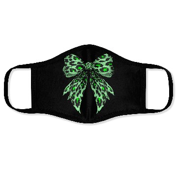 Discover Coquette Bow Cheetah Animal Pattern Lime Green Face Masks