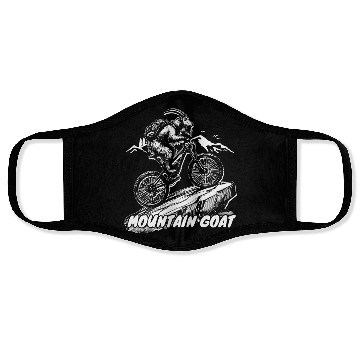 Discover Mountain Goat on Bike Face Masks
