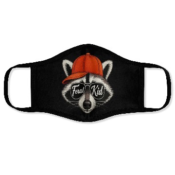 Discover Feral Kid Raccoon Graphic Face Masks