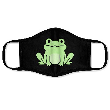 Discover Lime Green Cartoon Frog Design Face Masks