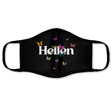 Discover HELLEN - beautiful girl name with cute butterflies Face Masks