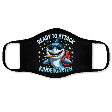 Discover back-to-school-Shark With Backpack Kindergarten  Face Masks