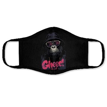 Discover Hip Gorilla with Sunglasses and Hat Face Masks